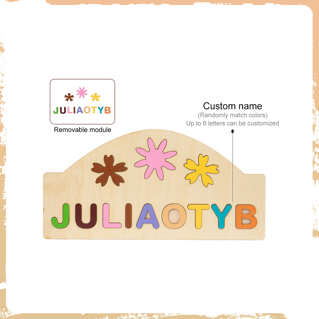Personalized Baby Name Wooden Puzzle - Basswood Toy