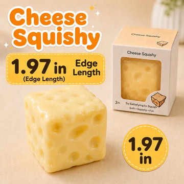  Cheese-Cube Squishy Toy - slow-rise squeeze toy