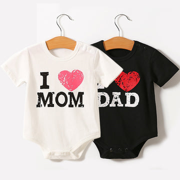 Short Sleeve Cotton Baby Romper - Triangle Pullover Bodysuit