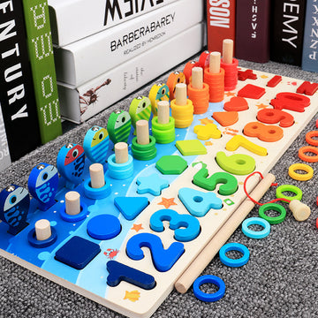 Wooden Number Puzzle - Early Education 3D Toddler Toy