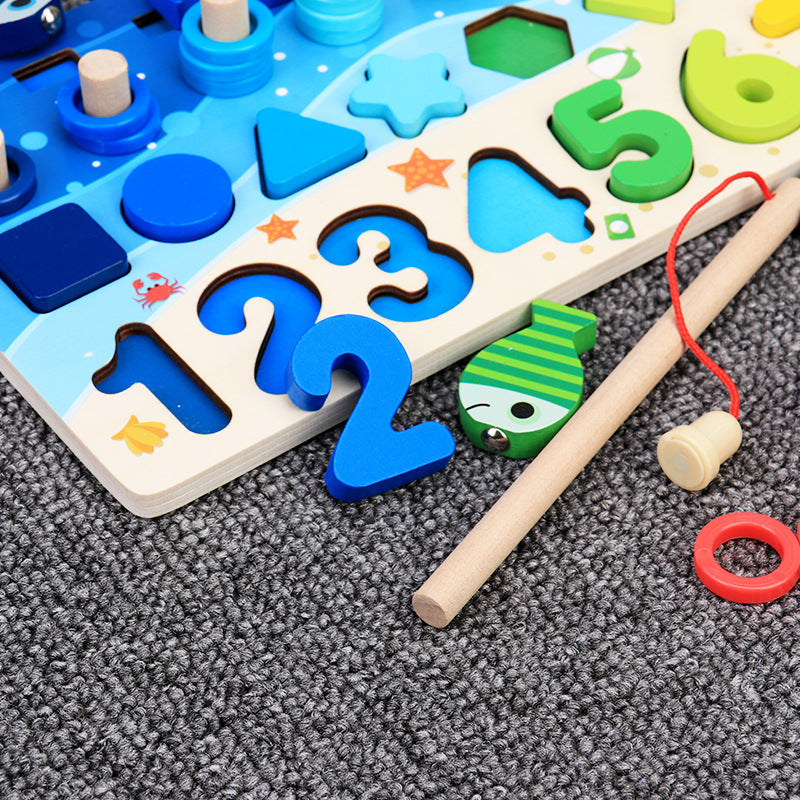 Wooden Number Puzzle - Early Education 3D Toddler Toy