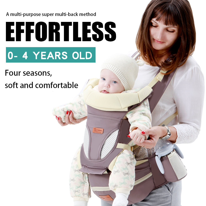 Ergonomic 3-in-1 Baby Carrier with Hip Seat - 0-48 Months