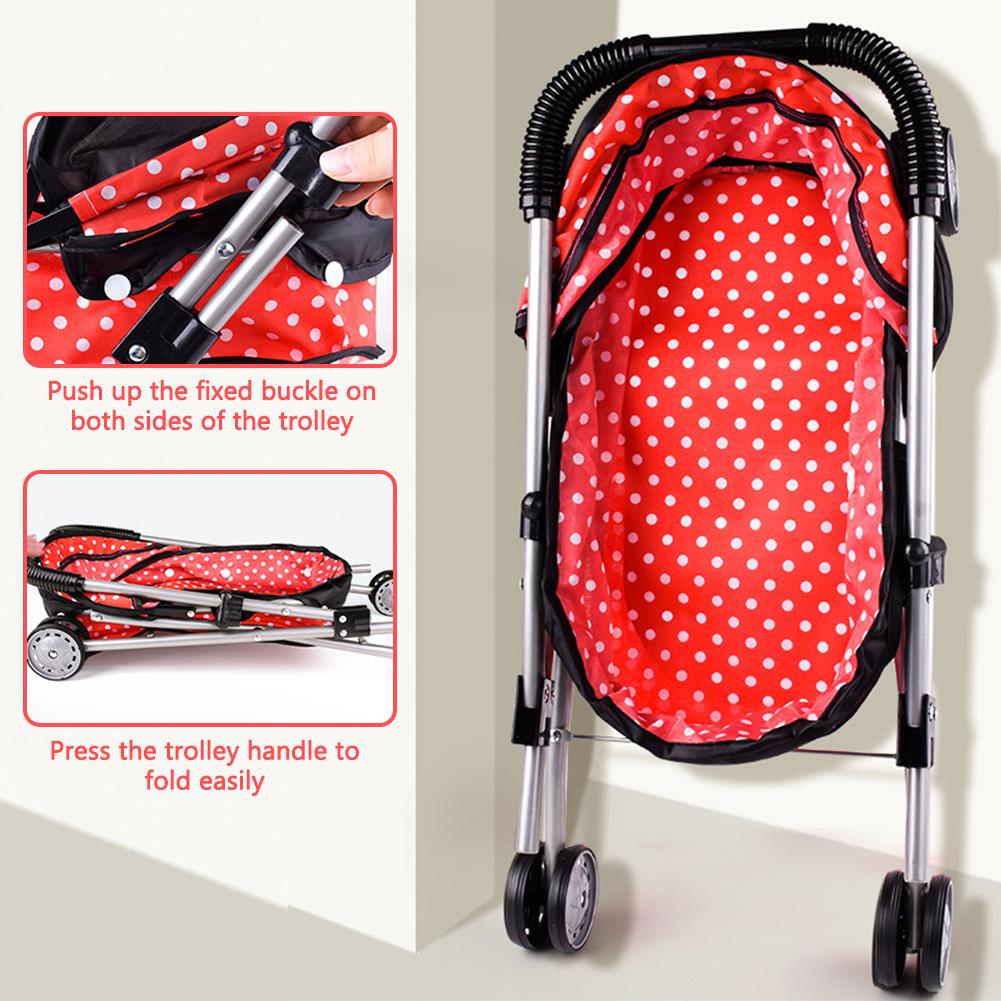 Toy Simulation Shopping Cart for Toddlers - Polka Dot Pink