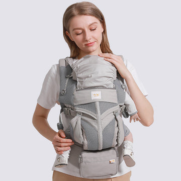 Cotton Dual-Use Baby Carrier - Front & Rear M-Shape Position