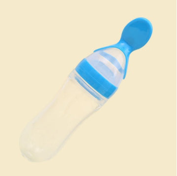 Silicone Baby Squeeze Feeding Spoon - 90ml Cereal Dispenser