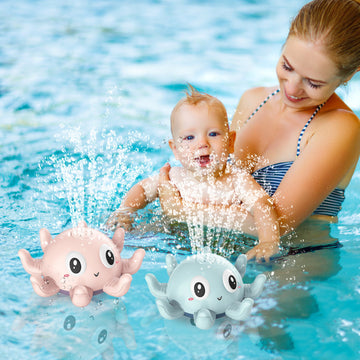 Automatic Octopus Water Spray Bath Toy with Flashing Lights