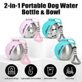 Lumikata 2-In-1 Portable Dog Water Bottle - 10Oz Stainless Steel, Silicone Foldable Bowl Mode, Leak-Proof Water Ball for Small Dog Walking, Pet Feeding Supplies