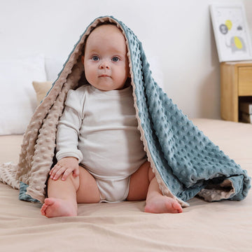 Soft Double Layer Baby Blanket with Dotted Backing - 30x40"