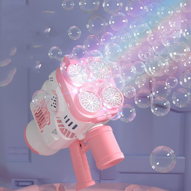 Electric Rocket Bubble Machine - Rechargeable with LED Light
