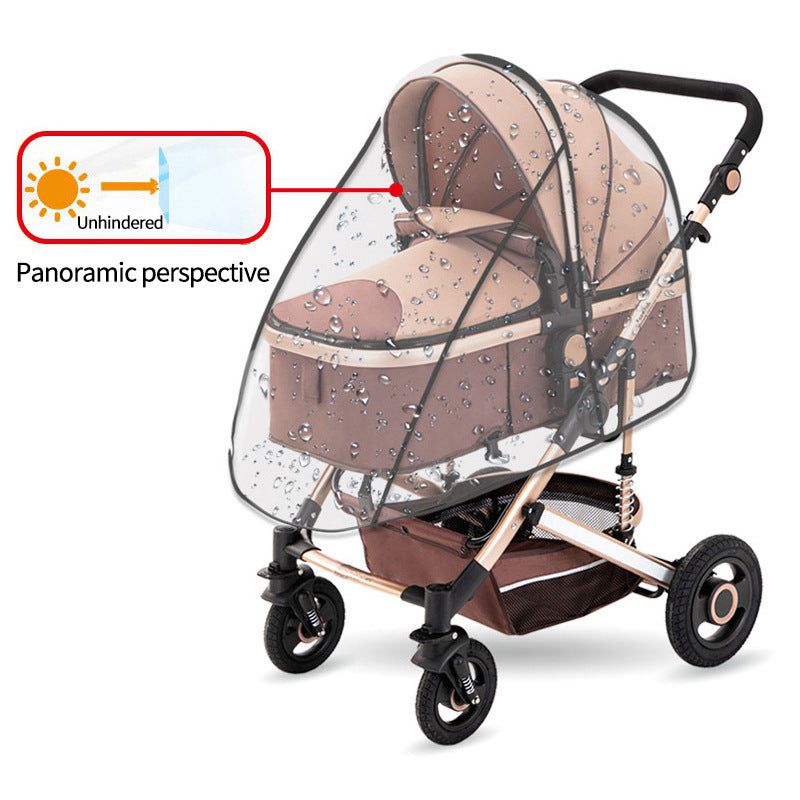 Universal Baby Stroller Rain Cover - Clear PVC Wind & Snow Shield