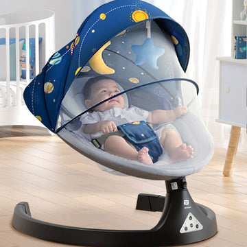 Adjustable Electric Baby Rocker Cradle with Bluetooth & Remote
