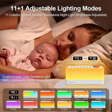 White Noise Sleep Machine with RGB Night Light – Bluetooth