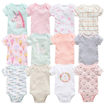 3-Piece Baby Cotton Short-Sleeve Onesies Set