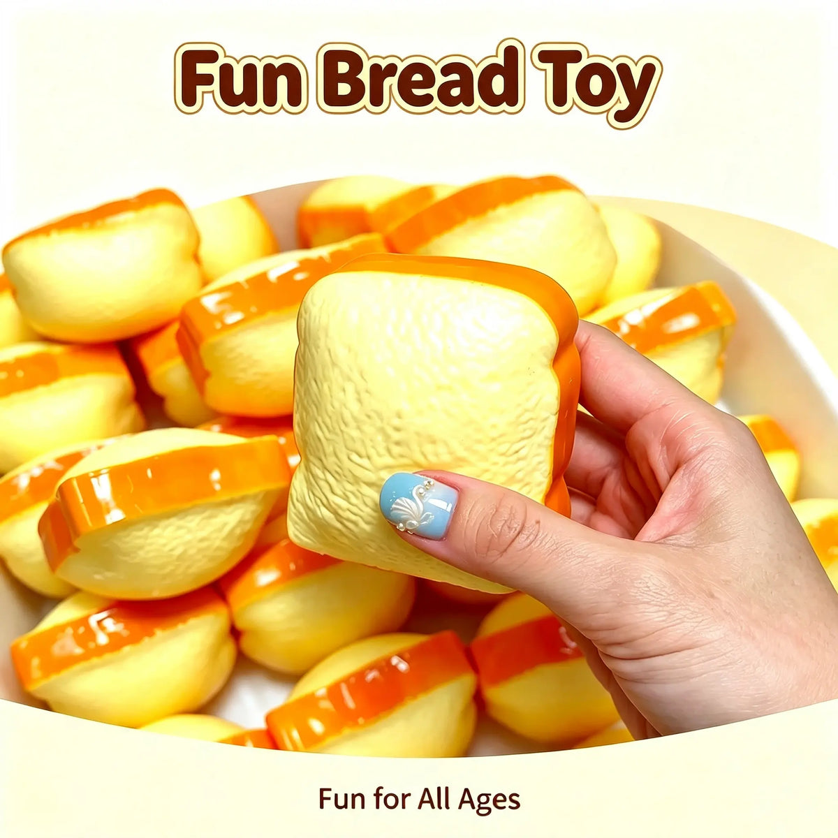 slow -rise toast squishy - stress relief and sensory toy 
