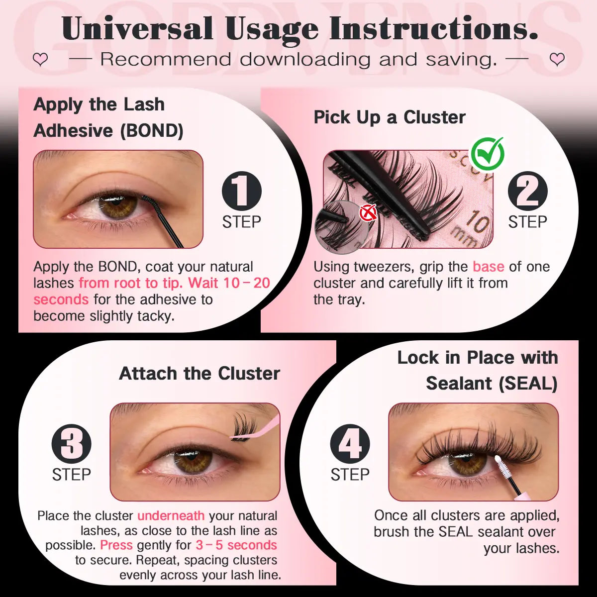 Lash Clusters Kit Wispy Natural DIY Extension 10-16Mm for Clean Makeup Daily 