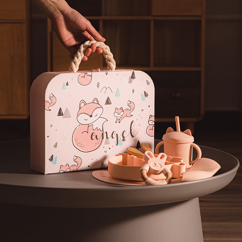 Silicone Sheep Baby Tableware Gift Set - Bib, Plate & Cutlery