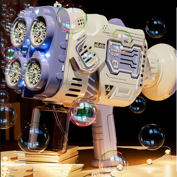 Electric Rocket Bubble Machine - Rechargeable with LED Light