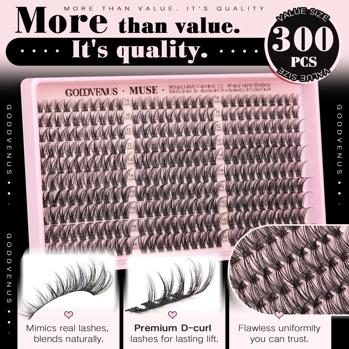 Lash Clusters Kit Wispy Natural DIY Extension 10-16Mm for Clean Makeup Daily 