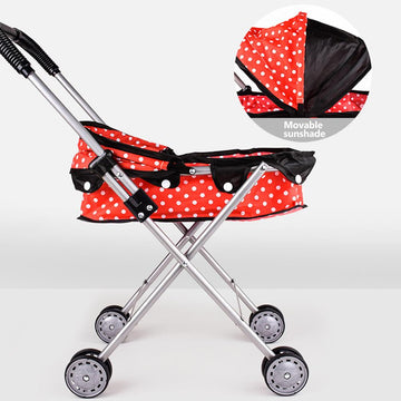 Toy Simulation Shopping Cart for Toddlers - Polka Dot Pink