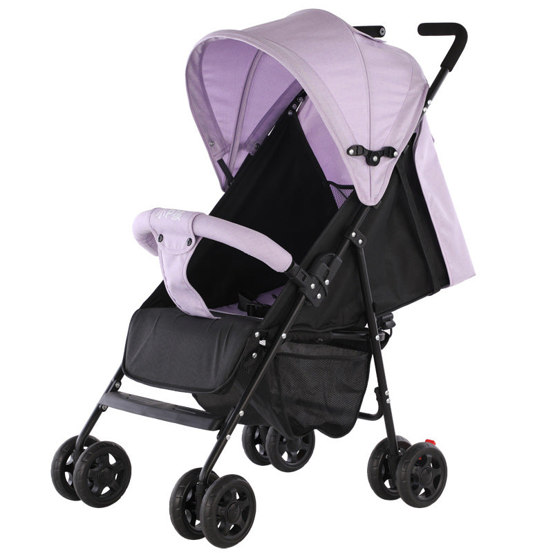 Lightweight Wide Baby Stroller with Sunshade - Carbon Steel