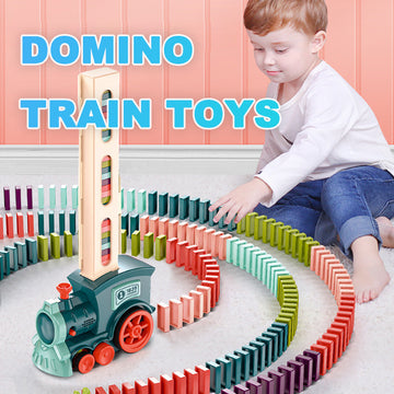 Automatic Electric Domino Train Toy with 100 Dominoes
