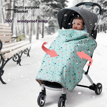 Baby Stroller Windproof Warm Flannel Blanket - Green