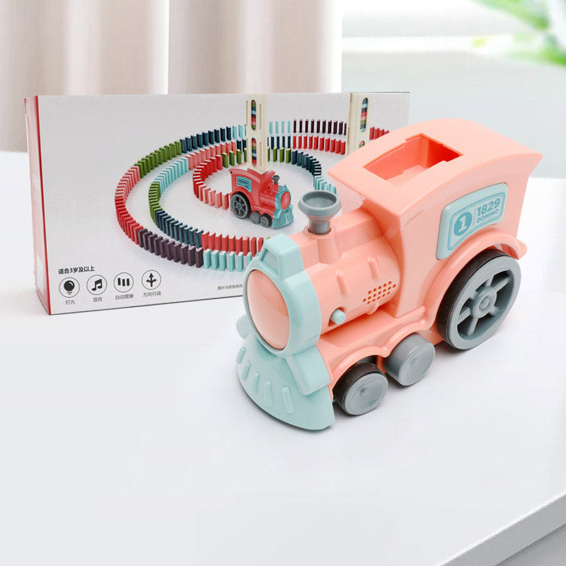 Automatic Electric Domino Train Toy with 100 Dominoes