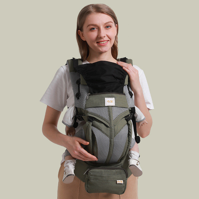 Cotton Dual-Use Baby Carrier - Front & Rear M-Shape Position