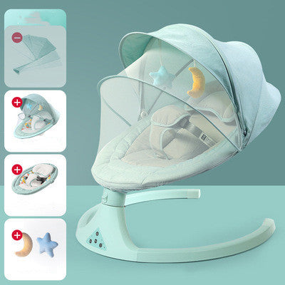 Adjustable Electric Baby Rocker Cradle with Bluetooth & Remote